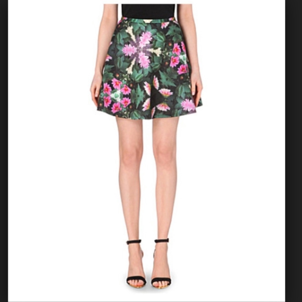 Ted Baker Floral Skater Pockets Skirt size 1 NWOT